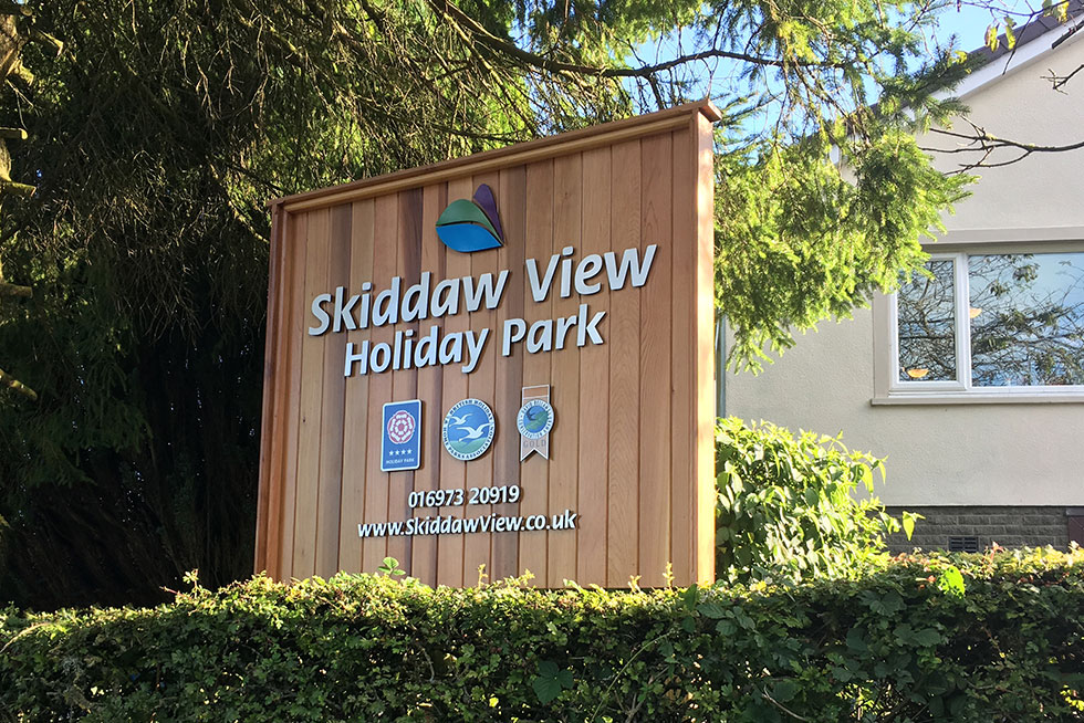 Skiddaw View Holiday Park Sign