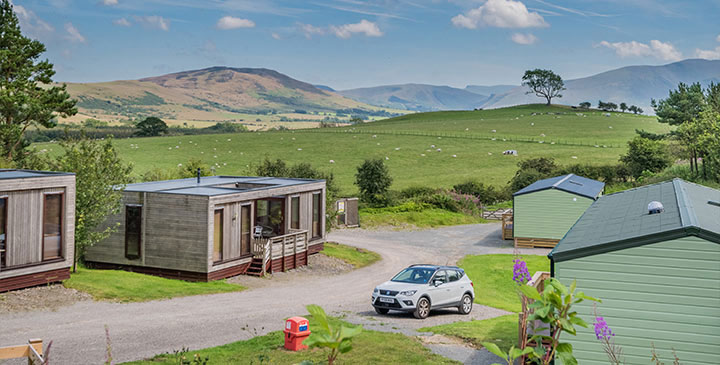 Panoramic views from Skiddaw View Holiday Park across Skiddaw and surrounding fells