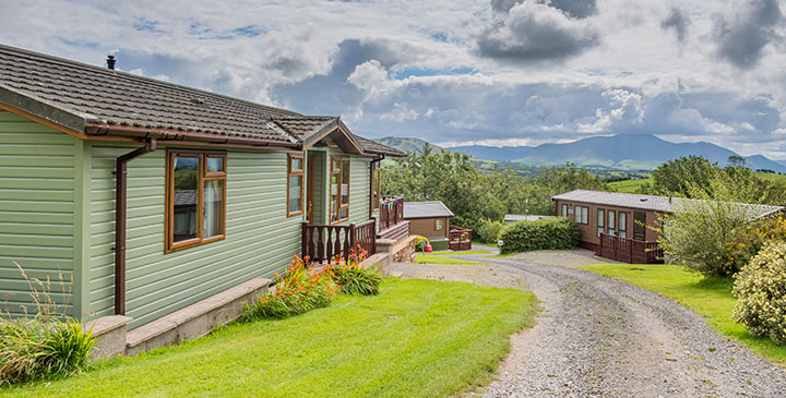 Panoramic views from Skiddaw View Holiday Park across Skiddaw and surrounding fells