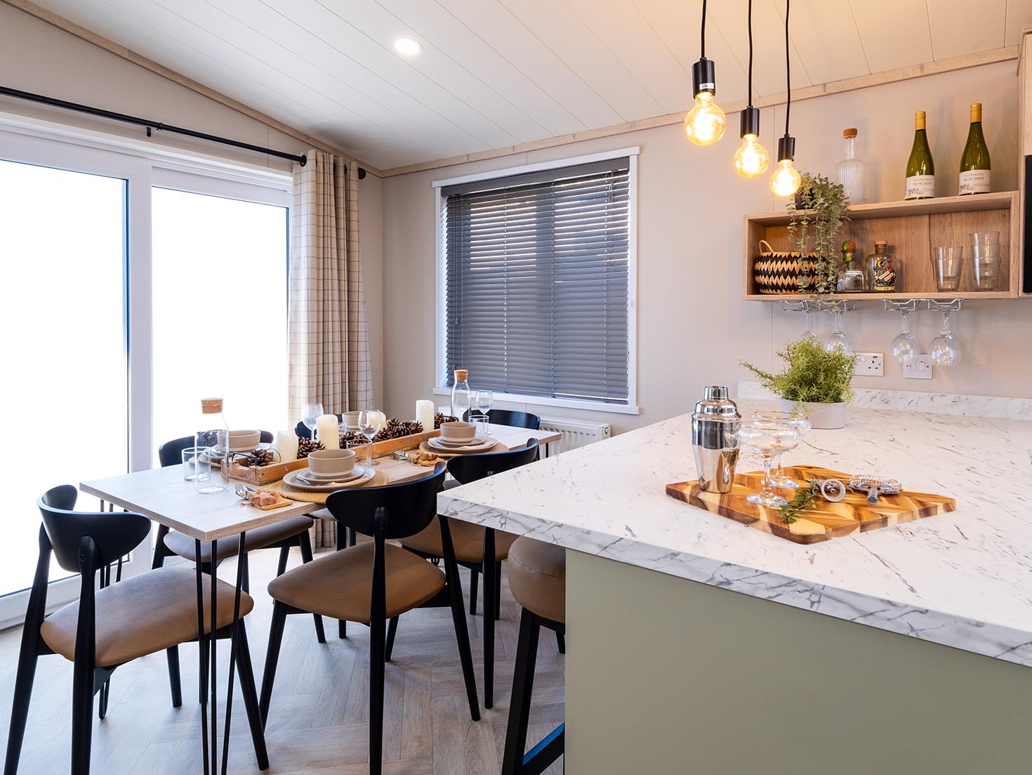 Sycamore Lodge modern kitchen layout, Lake District accommodation